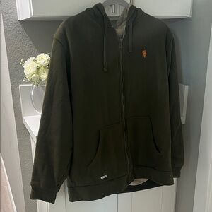 Men’s Olive Green Zip-Up Hoodie